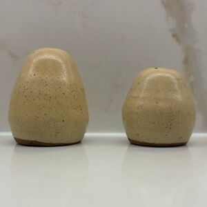 Vintage Ceramid Mini Potato Salt Pepper Heavy Ceramic Shakers Retro Collectible